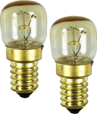 Produktbild von com-four® 2x Backofen-Lampe bis 300° C, warm-weiße Herd-Glühbirne 15W, E14, 230V
