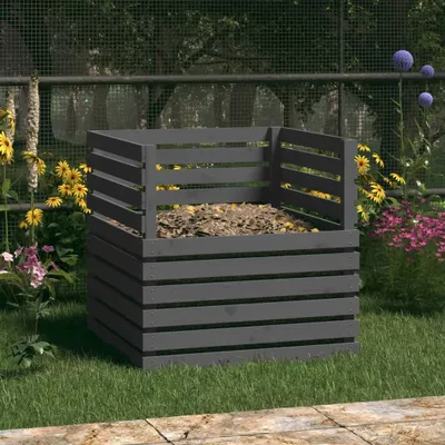 Produktbild von vidaXL Kompostér šedý 80x80x78 cm Borovicový masiv
