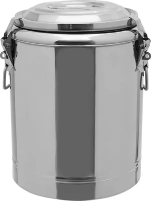Image de Réchauffeur de plats - Conteneur de transport isotherme - Volume 14 l - Acier inoxydable - Isolation performante - Pour aliments et boissons - Argent