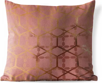 Produktbild von MuchoWow® Outdoor Kissen - Design - Rosa - Gold - 50x50 cm - Wetterfest - Lounge Kissen - Komfortabel - Kissen mit Bild