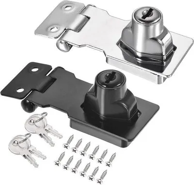 Immagine prodotto di 2 serrature di sicurezza da 65 cm, zinco argento/nero, per porte