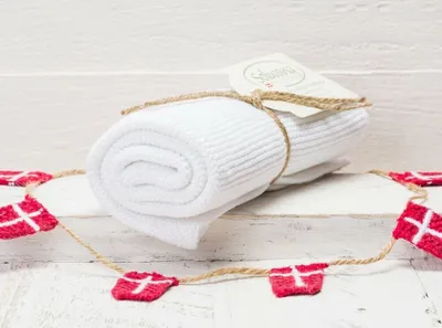 Produktbild von Solwang Küchentuch WEISS gestrickt Putztuch Handtuch Geschirrtuch Gästehandtuch