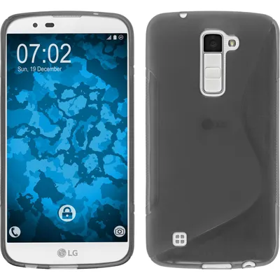 Produktbild von PhoneNatic Case kompatibel mit LG K10 - grau Silikon Hülle S-Style Cover
