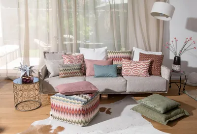 Produktbild von H.O.C.K. Miss Dots Kissen 50x30cm mit Punkten taupe col. 14