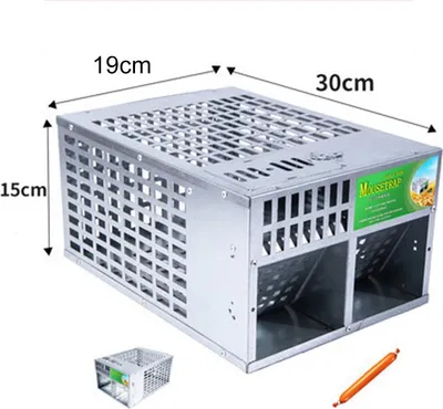Zdjęcie produktu dla W pełni automatyczna, mocna, metalowa pułapka na myszy z dużym uchwytem i podwójnymi drzwiczkami (11,8 x 8,7 x 5,9 cala)