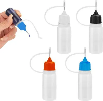 Obrázok produktu pre Fľaša na lepidlo Knijpfles s dávkovacím hrotom 10 ml – 6 kusov pre presné dávkovanie