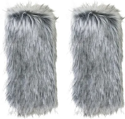 Produktbild von Flauschige Beinstulpen für Damen im Retro-Stil, zottelige Beinstulpen aus Kunstpelz, flauschige Wadenstulpen aus Plüsch, flauschige Schuhstulpen für Dates, Partys und Streetwear