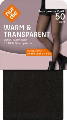 Produktbild von NUR DIE Damen Feinstrumpfhose Warm & Transparent 2-Pack schwarz - Größe 44-48
