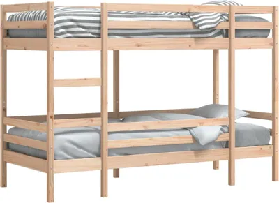Obrázek produktu pro vidaXL Patrová postel bez matrace 90x190 cm z masivního borovicového dřeva