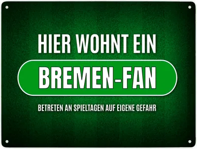 Produktbild von Hier wohnt ein Bremen-Fan Metallschild XXL