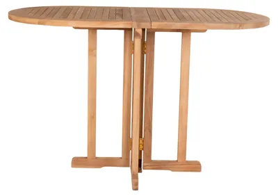 Obrázok produktu pre Záhradný stôl Huelva z prírodného teaku, 120 × 60 × 75 cm