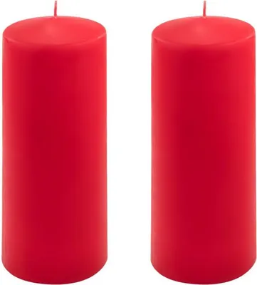 Obrázek produktu pro Sada sloupových svíček, 20 cm, Ø 7,5 cm, červená, 2 ks