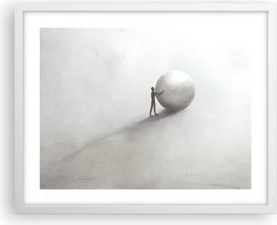 Produktbild von Gerahmtes Poster - Weißer Rahmen - Sisyphus Arbeit Symbol - 50x40 cm - Wand Bild - Wanddeko - Wandbilder - Kunstposter - Wandposter - Bilderrahmen - Bilder - Kunstdruck - P2WAA50x40-4752