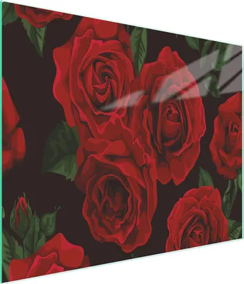 Image de Planche à découper en verre 52x30 roses