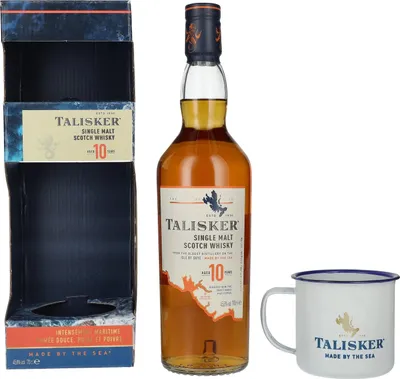 Immagine prodotto di Talisker 10 Years Old Single Malt Scotch Whisky 45,8% Vol. 0,7l in confezione regalo con Talisker Mug