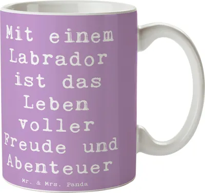 Produktbild von Mr. & Mrs. Panda Pott Spruch Labradorleben - Lavendeltraum - Geschenk, kaffeebecher keramik, Teepott, Labrador, Henkelpott, Familienhund, Therapiehund, Tasse, Hunderasse
