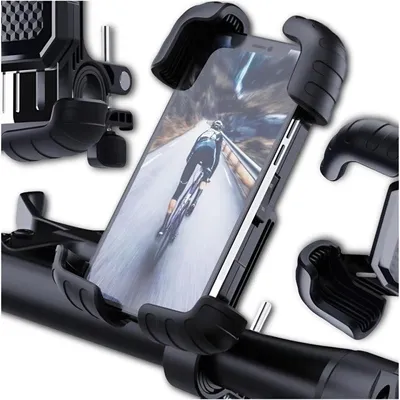 Obrázok produktu pre Držiak telefónu na bicykel, motocykel a e-kolobežku, otočný o 360°, na riadidlá