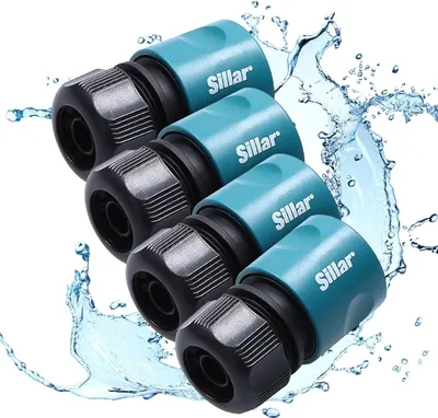 Image de Sillar 4 pièces de raccord de robinet 1/2'' SRANDARD BSP 2in1, adaptateur de robinet, connecteur de robinet de jardin raccord de robinet,