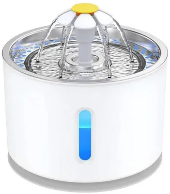 Image de Robinet pour chat - Robinet d'eau potable pour chat / chien - 2,4 L - Acier - Robinet pour tuyau d'arrosage - 3 niveaux de pression - Avec indicateur de niveau d'eau