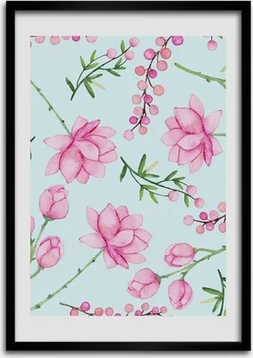 Produktbild von Bild - Bilderrahmen - Foto - 70 cm x 100 cm - MDF - Rahmen - Wandkunst - Blumen und Beeren