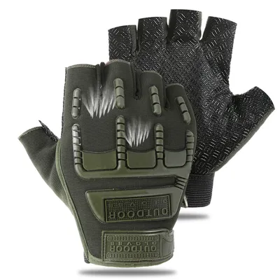 Produktbild von Fahrradhandschuhe Herren Damen Halbfinger,Radhandschuhe Sporthandschuhe Rutschfest Atmungsaktiv Gym Motorrad Klettern Grün