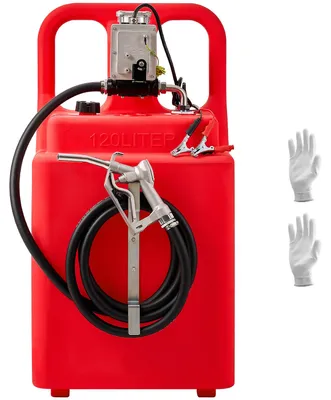 Produktbild von SucceBuy Kraftstofftrolley, 121 L, mobiler Tankbehälter mit 12 V DC Kraftstoffpumpe, 3,9 m Schlauch und Aluminium-Zapfpistole, geeignet für Boote, Geländewagen, Diesel und Benzin