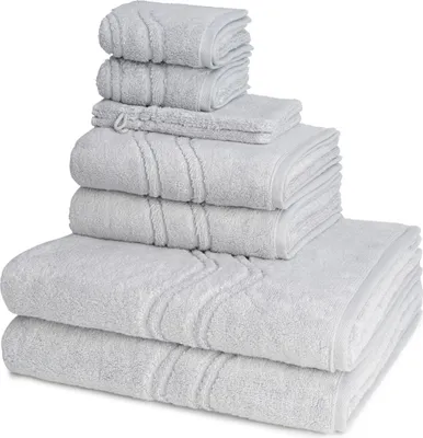 Produktbild von Ross Cashmere feeling 2 X Wasch- 2 X Gäste- 2 X Dusch- 2 X Handtuch im Set Walkfrottee aus Baumwolle 520 g/m², Weich saugstark mit Aufhänger Kordel, Wellenmuster und gewebte Bordüre elegant