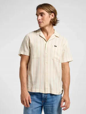Immagine prodotto di Lee Camp, camicia a maniche corte con taglio comodo e 2 tasche, beige, taglia XL da uomo, beige, taglia XL