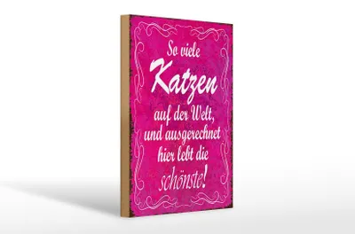 Produktbild von Holzschild Spruch 20x30cm so viele Katzen auf der Welt