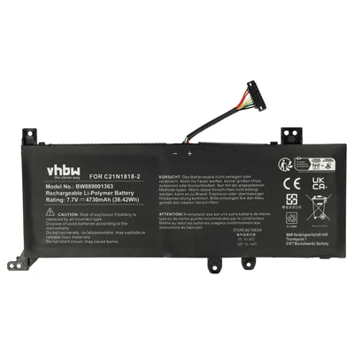 Produktbild von vhbw Akku kompatibel mit Asus R515JA, R565M, R565E, R565MA, S412DK, R565J, R515J, R565JA, S412D, S412DA, R565EA Notebook (4730 mAh, 7,7 V, Li-Polymer)