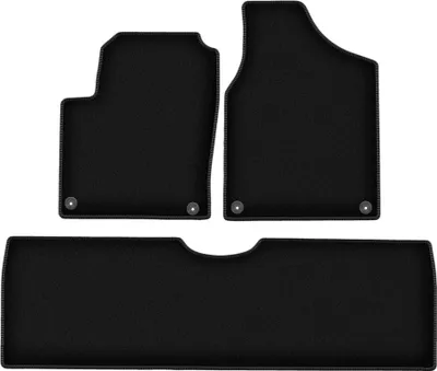 Immagine prodotto di Tappetini in velluto per Seat Alhambra I (1995-2010, minivan) neri, set 3 pz, con fissaggi