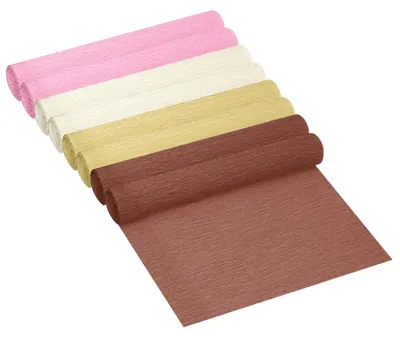 Zdjęcie produktu dla Bibuła krepina 25 cm x 2,5 m 8 rolek 4 kolory do kwiatów dekoracji