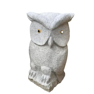 Produktbild von Eule Figur aus Granit  Frostfest Witterungsbeständig Tierfigur Vogel Uhu Steinfigur zur Gartendekoration Handarbeit HIA-021