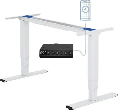 Produktbild von Elektrisch verstellbarer Tisch EC5W-Plus-EU, 60-125 cm, ohne Platte, weiß