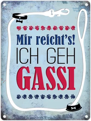 Produktbild von Metallschild mit Spruch: Mir reicht's! Ich geh Gassi Blechschild Schild