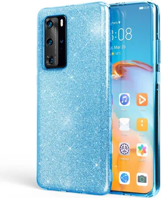 Produktbild von NALIA Glitzer Handyhülle für Huawei P40 Pro, Glitzer Handy Hülle Cover Schutz Tasche Türkis