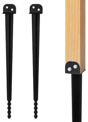 Immagine prodotto di Izrielar: 2 boccole da infilare nel terreno, 500 mm, 40 mm, verniciate a polvere, supporti per pali in legno, recinzioni, schermi frangivista e progetti da giardino