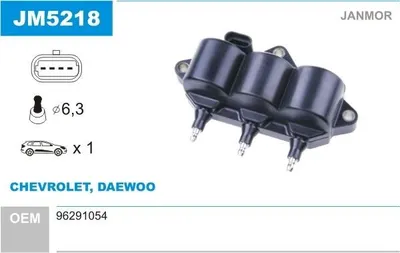 Produktbild von JANMOR JM5218 Zündspule für CHEVROLET MATIZ (M200, M250)