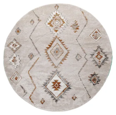 Zdjęcie produktu dla Okrągły dywan berberyjski – Blend Aztec Beige