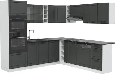 Produktbild von Eckküche Vicco R-Line Anthrazit Landhaus 247 x 46 cm ohne Arbeitsplatte, Model 37701