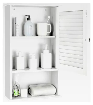 Produktbild von Hängeschrank für das Badezimmer, Wandschrank mit Tür und verstellbarem Regal, Badschrank zur Wandmontage, Küchenschrank, Medizinschrank, 42 x 17 x 70 cm