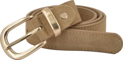 Produktbild von styleBREAKER Damen Echtleder Gürtel 3 cm | weiches Rindsleder Velours Optik | Edle Antik Gold Schnalle | Vintage Wildleder Look für Jeans & Kleider | Kürzbar