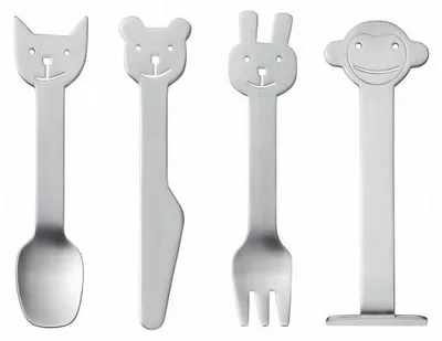 Immagine prodotto di Gense Kinderbesteck Animal Friends 4-tlg., mit Tiermotiven, 18/8 Edelstahl, 20534