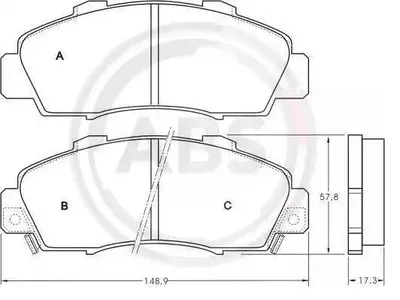 Produktbild von A.B.S. Bremsbeläge Satz Hinten für AUDI Q3 (8UB, 8UG) 35132