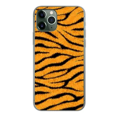 Produktbild von MuchoWow® Handyhülle Schutzhülle Hülle für iPhone 11 Pro Tigerdruck - Orange - Schwarz Silikon Softcase Handy Hülle - Handy