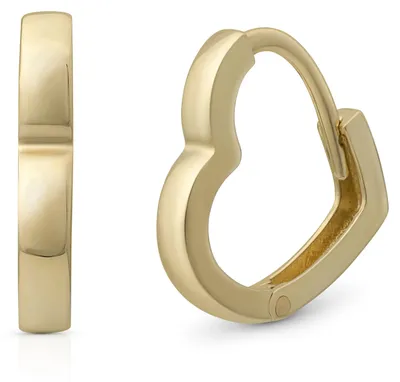 Produktbild von SuzanGold Goldohrringe Damen Echtgold Amore Huggies 375 Gelbgold in Herzform