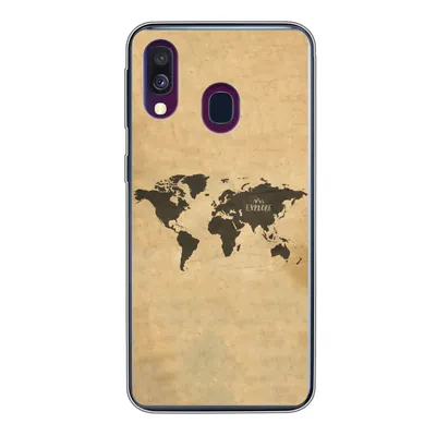 Produktbild von MuchoWow® Handyhülle Schutzhülle Hülle für Samsung Galaxy A40 Weltkarte - Vintage - Erforschen Silikon Softcase Handy Hülle - Handy-Tasche