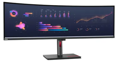 Produktbild von Lenovo ThinkVision P49w-30 Monitor, 124,5 cm (49"), 5120 x 1440 Pixel, Dual WQHD, LED, 6 ms, Schwarz