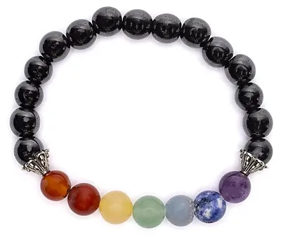 Produktbild von Chakra-Armband Hämatit elastisch – ±8 mm Packung mit 3 Stück