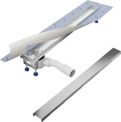 Produktbild von Aquabad SDS Pro Duschrinne 60cm mit Blende: Bord, Ablauf Waagerecht Seitlich